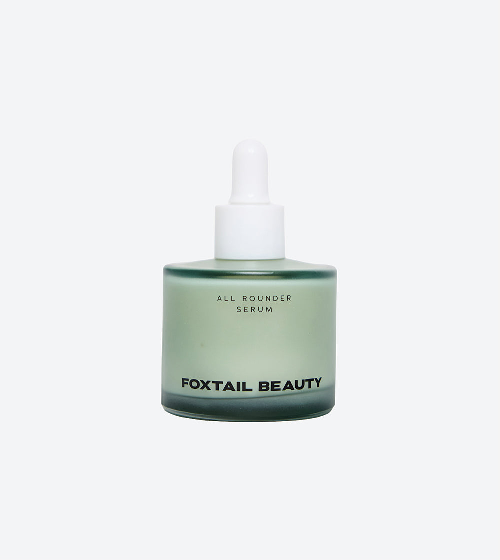 Foxtail Beauty serum bottle on a white background