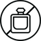 Round icon with a perfume symbol on a transparent background