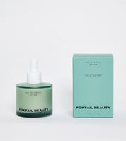 Foxtail Beauty All Rounder serum for hyaluronic acid brightening serum bottle and packaging on a white background